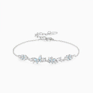 Blue Luminous Enamel Butterfly Flower Bracelet - Perimade & Co.