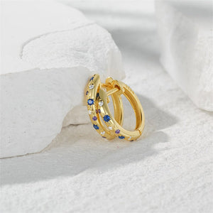 Blue Moon Star Huggie Hoop Earrings - Perimade & Co.