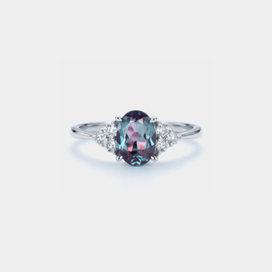 Blue Oval - Cut Alexandrite Statement Ring - Perimade & Co.