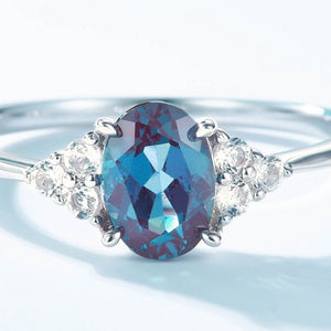 Blue Oval - Cut Alexandrite Statement Ring - Perimade & Co.