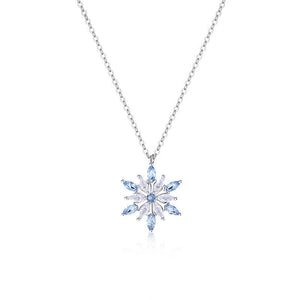 Blue Snowflake Charm Pendant Necklace - Perimade & Co.