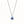 Blue Square CZ Floral Frame Charm Necklace - Perimade & Co.