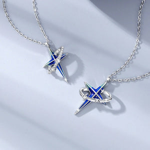 Blue Star Planet Matching Couple Necklace - Perimade & Co.