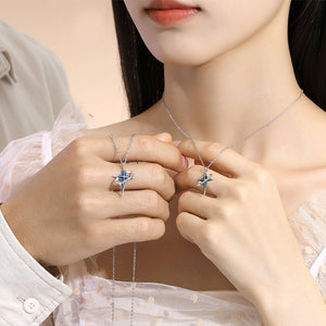 Blue Star Planet Matching Couple Necklace - Perimade & Co.