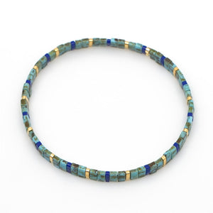 Boho Turquoise Coral Tile Bead Bracelet - Perimade & Co.