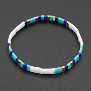Boho Turquoise Coral Tile Bead Bracelet - Perimade & Co.