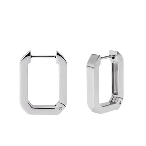 Bold Geometric Rectangular Huggie Earrings - Perimade & Co.