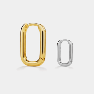 Bold Rectangular Hoop Statement Earrings - Perimade & Co.