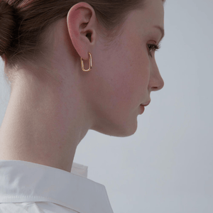 Bold Rectangular Hoop Statement Earrings - Perimade & Co.