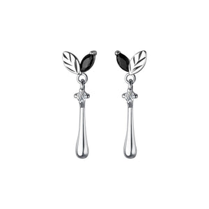 Botanical Textured Leaf CZ Drop Stud Earrings - Perimade & Co.