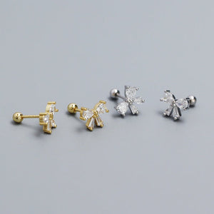 Bow Bowknot Screw Back Stud Earrings - Perimade & Co.