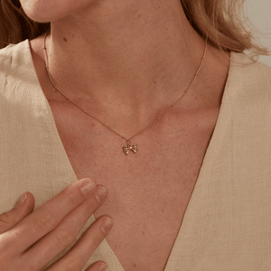 Bow Ribbon Charm Bead Layering Necklace - Perimade & Co.