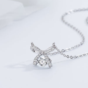 Bow Tie Bowknot Dancing Stone Necklace - Perimade & Co.