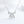 Silver bow-shaped necklace with a clear gemstone on a light gray background
