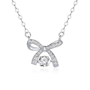 Bow Tie Bowknot Dancing Stone Necklace - Perimade & Co.