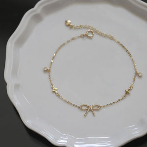 Bow Tie Four Leaf Clover Charm Bracelet - Perimade & Co.