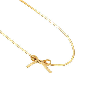 Bowknot Snake Chain Choker Necklace - Perimade & Co.