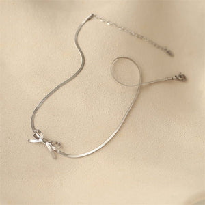 Bowknot Snake Chain Choker Necklace - Perimade & Co.