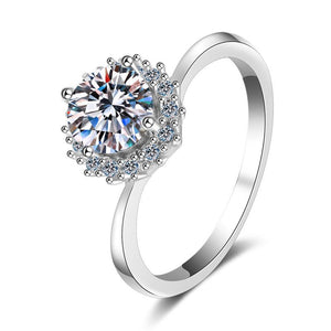 Brilliant Moissanite Halo Engagement Ring - Perimade & Co.