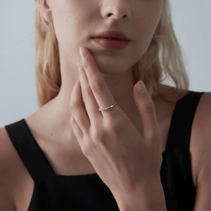 Brilliant Moissanite Stacking Thin Band Ring - Perimade & Co.
