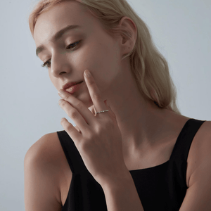 Brilliant Moissanite Stacking Thin Band Ring - Perimade & Co.