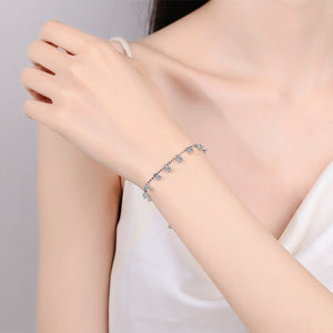 Brilliant Moissanite Station Charm Bracelet - Perimade & Co.