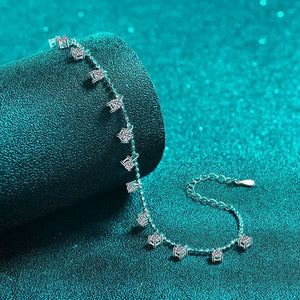 Brilliant Moissanite Station Charm Bracelet - Perimade & Co.