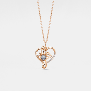 Butterfly Heart Photo Projection Necklace - Perimade & Co.