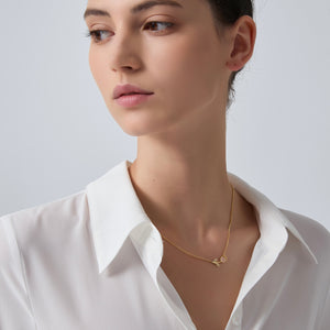 Pink Rose Quartz Tulip Flower Necklace