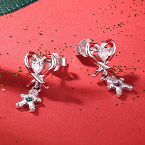Candy Cane Heart Gingerbread Stud Earrings - Perimade & Co.