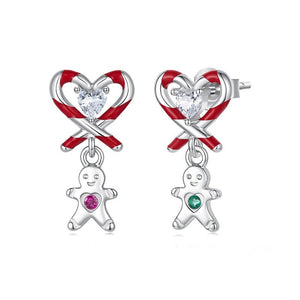 Candy Cane Heart Gingerbread Stud Earrings - Perimade & Co.