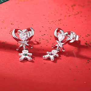 Candy Cane Heart Gingerbread Stud Earrings - Perimade & Co.