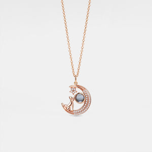 Cat Moon Custom Photo Projection Necklace - Perimade & Co.