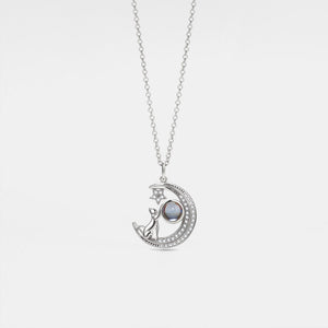 Cat Moon Custom Photo Projection Necklace - Perimade & Co.