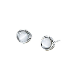 Cat's Eye Stone Twisted Circular Stud Earrings - Perimade & Co.