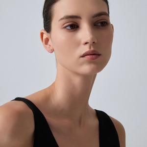 Tiny Small Pink Bow Tie Stud Earrings