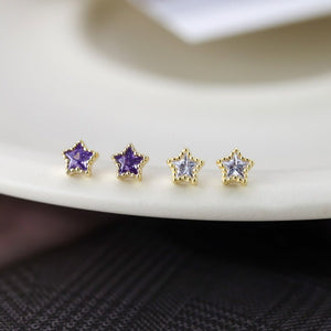 Celestial CZ Star Beaded Frame Stud Earrings - Perimade & Co.