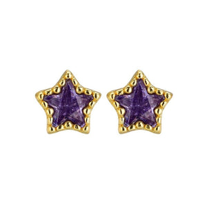 Celestial CZ Star Beaded Frame Stud Earrings - Perimade & Co.