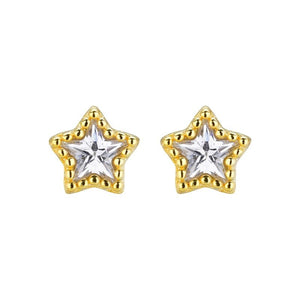 Celestial CZ Star Beaded Frame Stud Earrings - Perimade & Co.