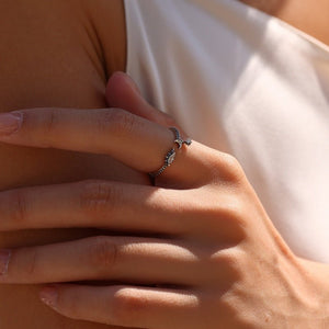 Celestial Marquise Sun Moon Open Band Ring - Perimade & Co.