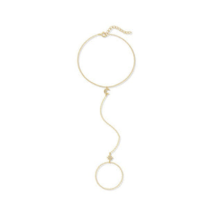 Celestial Moon Star Hand Chain Ring Bracelet - Perimade & Co.