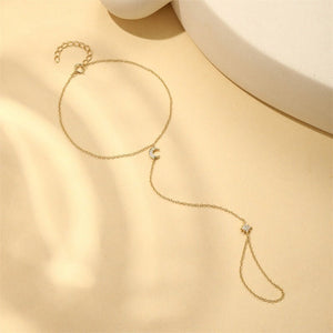 Celestial Moon Star Hand Chain Ring Bracelet - Perimade & Co.