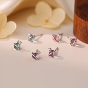Celestial Planet Tiny CZ Accent Stud Earrings - Perimade & Co.