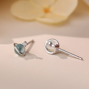 Celestial Planet Tiny CZ Accent Stud Earrings - Perimade & Co.