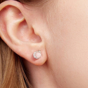 Celestial Rose Quartz Star Moon Stud Earrings - Perimade & Co.