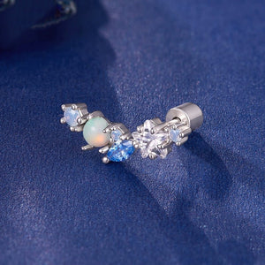 Celestial Star Opal Arc Climber Stud Earrings - Perimade & Co.