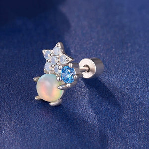 Celestial Star Opal Blue Crystal Stud Earrings - Perimade & Co.