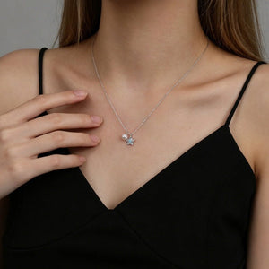 Celestial Turquoise Star Pearl Charm Necklace - Perimade & Co.