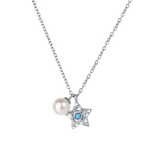 Celestial Turquoise Star Pearl Charm Necklace - Perimade & Co.