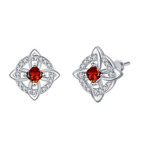 Celtic Knot Birthstone Geometric Stud Earrings - Perimade & Co.